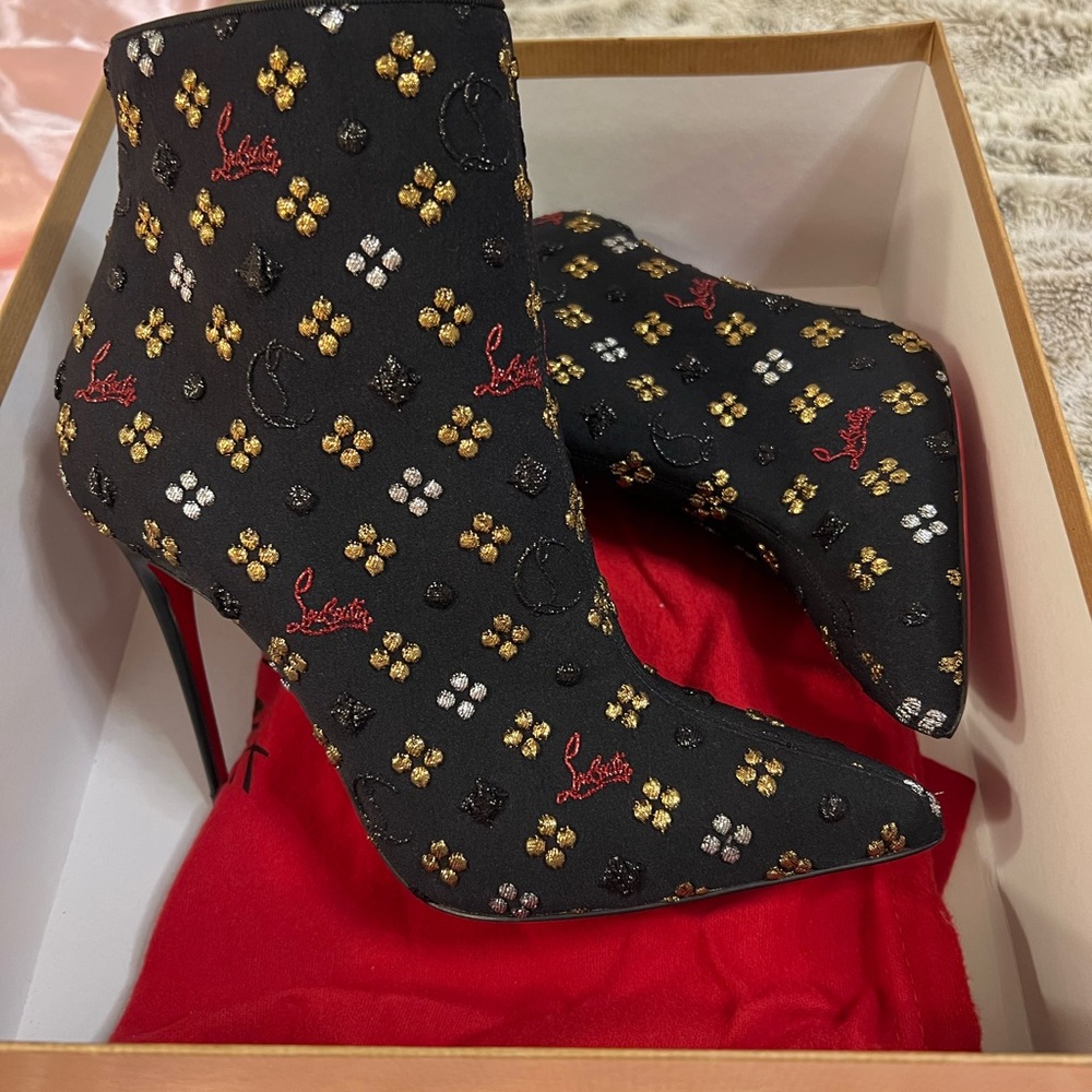 Christian Louboutin Black and Gold Women's Shoes